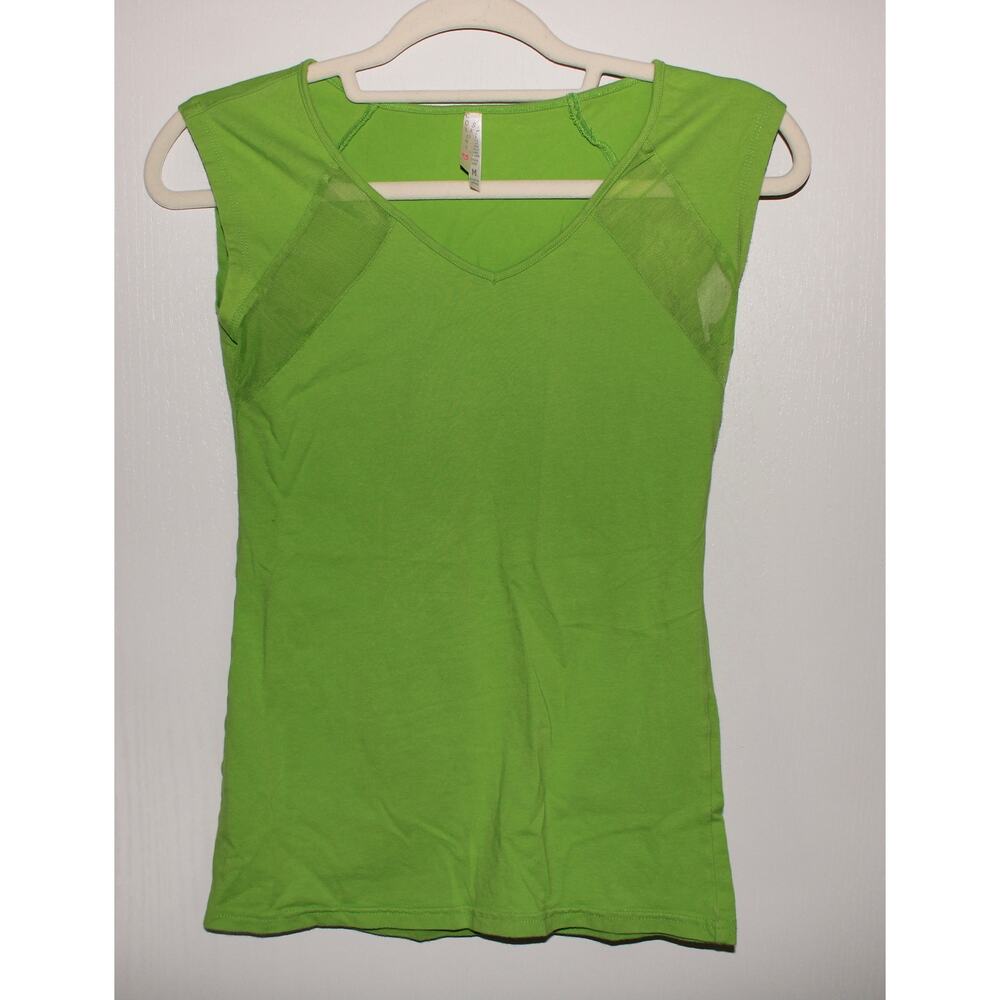 Y2K ColStory Green Babytee With Small Mesh Cutouts Size M